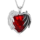 Lieditia Collar gótico de plata de ley 925 con alas de ángel, joyería gótica, regalo para mujer
