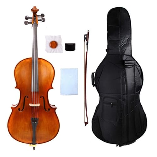 Yinfente 4/4 Size Cello,Beginner Cello 4/4,Spruce Top Maple Back and Ebony Fittings Acoustic Cello...