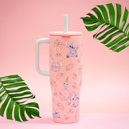 Image of Zak Designs Stitch 30oz Spill-Proof Insulated Stainless Steel Tumbler | BPA Free, Silicone Straw, Handle, Cupholder Friendly, Dishwasher Safe, For Office, Home, Travel, Work, Gym Fitness
