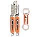 Imperial Kitchen Collection 4-in-1 Stainless Steel Ergonomic Soft Handle Can Opener and Bottle Opener Combo Set, Tangerine