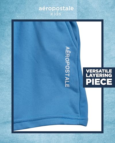 Image of AEROPOSTALE Boys Athletic Shorts Set - 3 Piece Performance Short Sleeve Graphic Boys T Shirts & Fleece Shorts (Size: 8-12)
