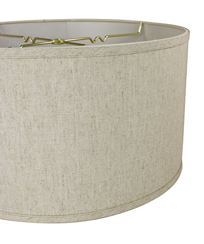 18x18x10 Textured Oatmeal Shallow Drum Lampshade with Brass Spider Fitter - Perfect for Table and Floor Lamps - Extra Large, Off-White - Thumbnail 5