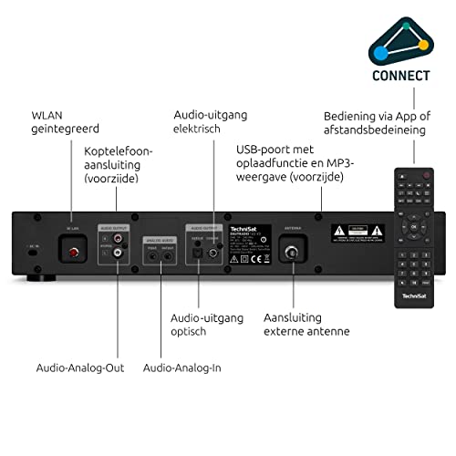TechniSat DIGITRADIO 143 (V3) – HiFi-Tuner Internetradio (DAB+ Digital-Radio, Bluetooth-Audio-Streaming, Spotify Connect, Wurfantenne, Fernbedienung, Breite 43,5 cm) schwarz – Bild 7