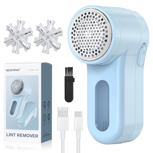 Fabric Shaver Lint Shaver, Electric Lint Remover with 13-Blades, Sweater Shaver USB Rechargeable...