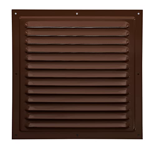 Griglia di ventilazione in metallo, 30 x 30 cm, per interni ed esterni, montaggio con protezione dagli insetti, robusta, resistente alle intemperie (30 x 30, marrone)