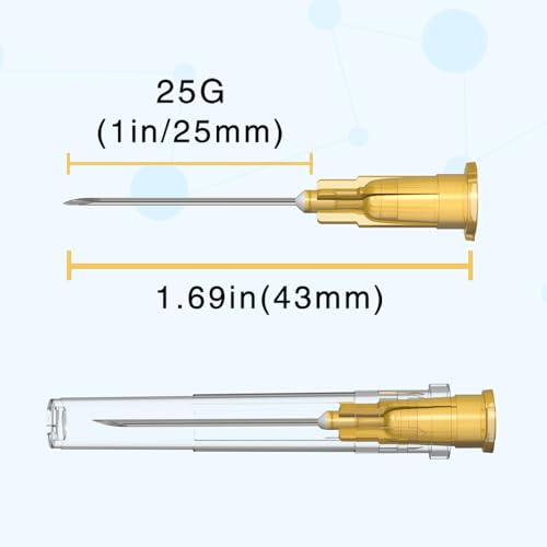 Image of 25 Gauge 1 Inch Needle,100 PCS Luer Lock Industrial Dispensing Accessories Needles,Individually Wrapped