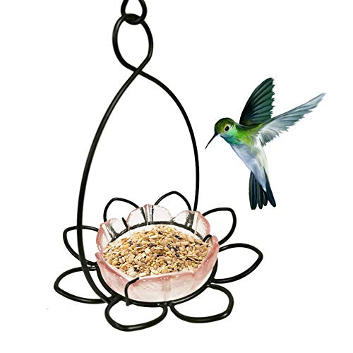 Dequate Bird Stand Pole - Metal Automatic Bird Feeder Hanging Lotus Bird Feeder Wild Balcony Bird Feeder Bird Playing Toys