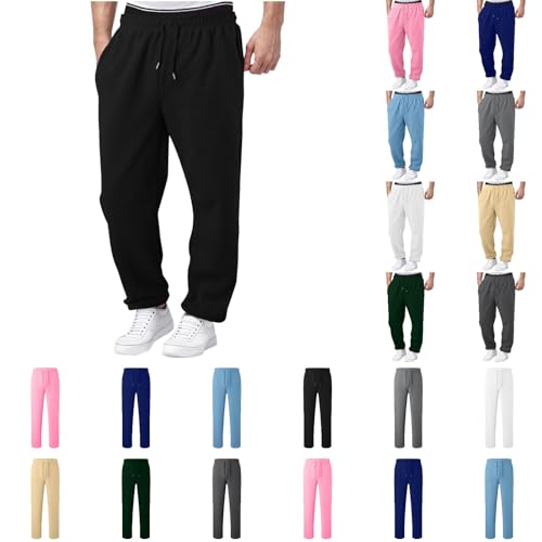Boys Baggy Sweatpants Straight Leg Casual Pants Elastic Waist Athletic Jogger Sweat Pants with Pocket and Drawstring