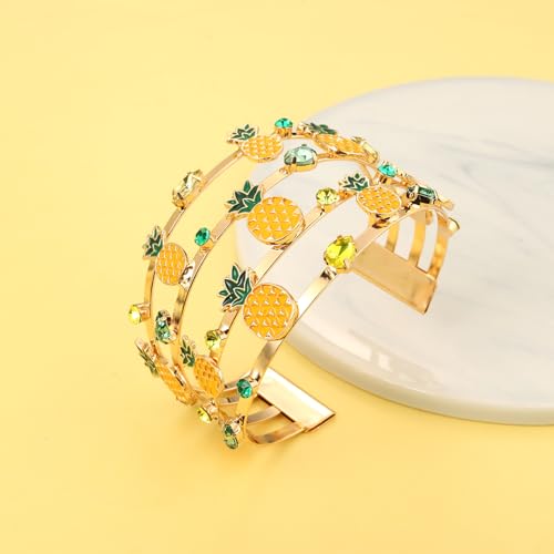 BVGA Summer Bracelet for Women Strawberry Pineapple Watermelon Cuff Bracelets Jeweled Tropical Fruit Bracelets Summer Beach Jewelry Outfits Accessories Gifts2