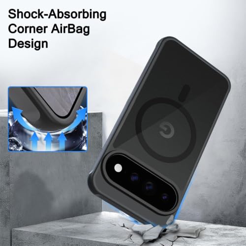 Image of TheGiftKart Hybrid Matte Frosted Translucent Back Cover Case for Google Pixel 11 /11 Pro | Shockproof Design | Camera Protection Module | Hard Back Cover (PC & TPU, MagSafe Compatible, Frost Black)