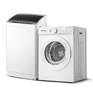 ROVSUN 1.8CuFt Portable Clothes Dryer and 17.8LBS Full-Automatic Washing Machine Set, Compact Laundry Washer and Dryer Combo Set with Stainless Steel Inner Tub, for Apartment, Dorms, Home