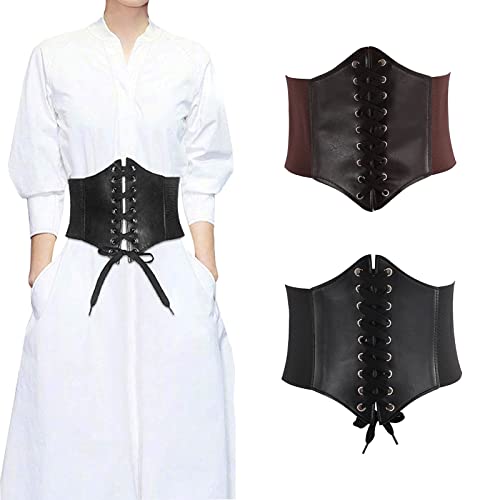 Ceinture Corset Femme 2 Pièces Ceinture Élastique Rétro Ceinture Large Corset Ceinture Corset Taille Ceinture Dentelle Utilisé ​pour Habiller et Robes de Soirée Cover