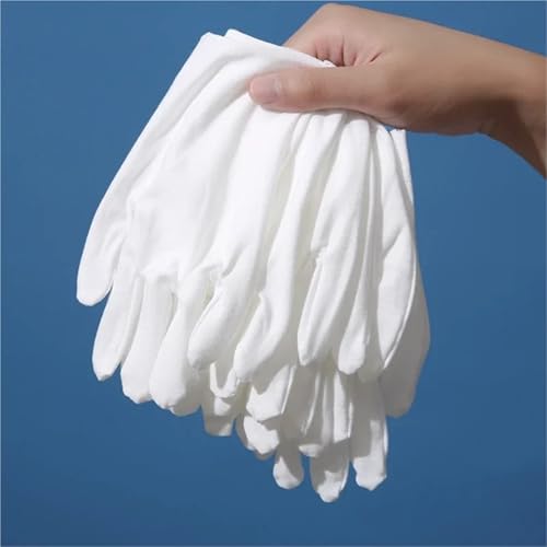 Guantes blancos para trabajadores de inspección textil suave de dedo completo 3