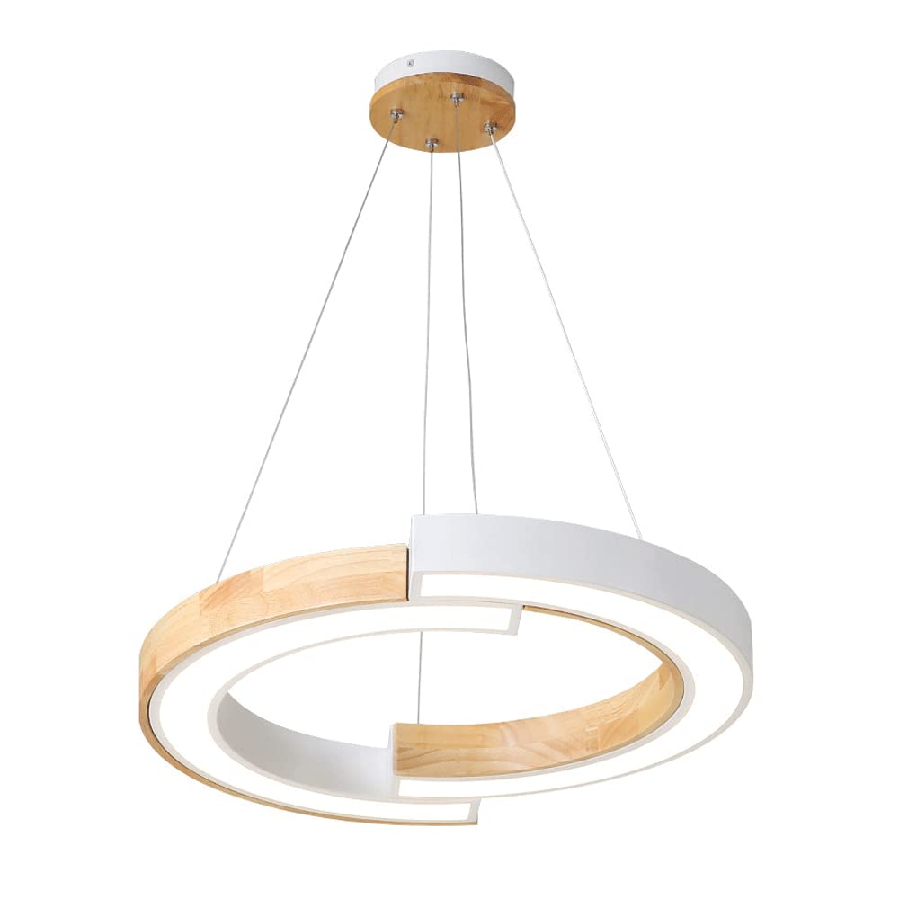 Suspension anneau LED 42W pour chambre luminaire en bois minimaliste moderne