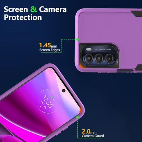 Protector Moto G Stylus 2022 XT2211 resistente de doble capa morado con imán integrado 2