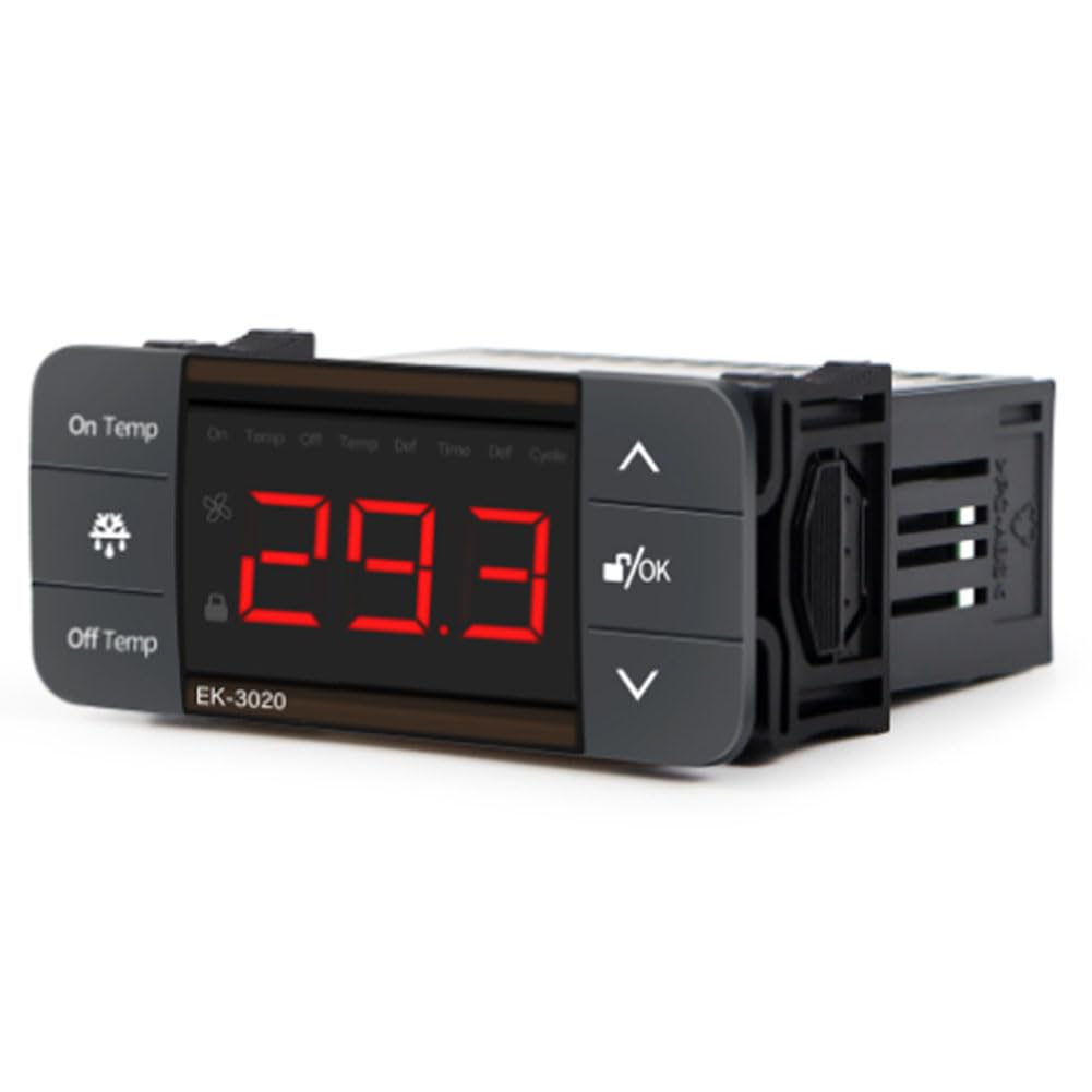 Ctrlzs Digital Temperature Controller 220V Cool Heat Switch Refrigerator Refrigeration Defrost Thermostat Sensor(Ek-3020)