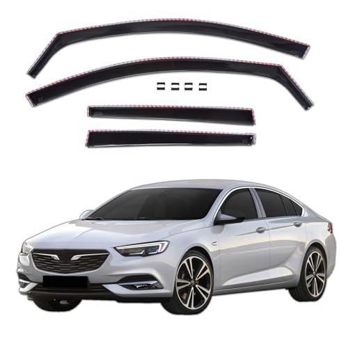 J&J AUTOMOTIVE GD Déflecteurs d'air et de Vent pour Opel Insignia Depuis 2017 4pcs, Teintés, Avant et Arrière, Aérodynamique