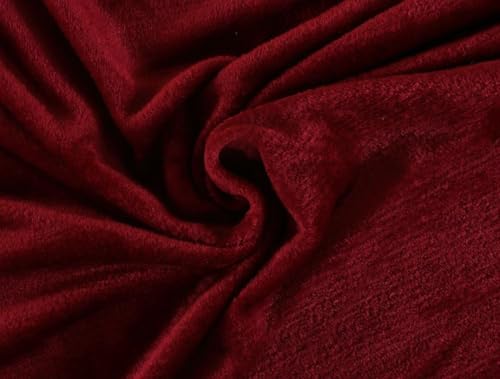 Image of Sands Flannel 300 TC Luxurious Bedsheets for Winter, King Size Fitted Warm Double Bedsheet, 72 x 78 x 10 inches, with 2 Pillow Covers (Maroon)