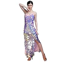 ダンス衣装　ベリーダンスetc ドレス　ワンピース　スパンコール(スリット有り) ダンス衣装 ベリーダンスetc ドレス ワンピース スパンコール