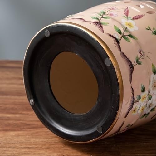 ELEFOCUS Ceramic Drum Garden Stool,Decorative Ceramic Garden Stool(I)