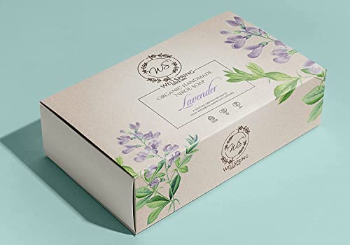 Image of Wellspring (Pack of 4) Handmade Nirol Natural Washing Laundry Soap Bar | Veg, Organic And Chemical Free| Baby Safe| For Sensitive Skin| Lavender Fragrance |(480 gms)