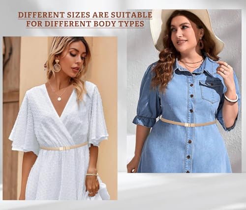 Womens Skinny Belts PU Leather Waist Belt Ladies Thin Waist Belt with Gold Buckle for Dresses3