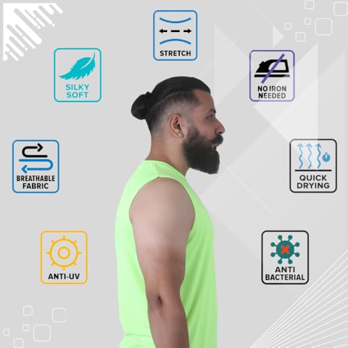 Image of Sleeveless T Shirts for Men - Gym Vest, Sando Tank Top Wear, Workout Baniyan, Stringers Inner Shirt, Bodybuilding Tshirts, Sports Tshirt Vests, Stylish Tanks Tops