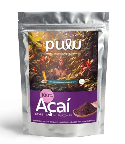Polvo de Acai Silvestre Liofilizado 100g Superalimento Vegano Rico en Antioxidantes Vitaminas y Minerales Berry Powder para Batidos Smoothies Bowls Desayunos Energía Natural Apoyo Defensas