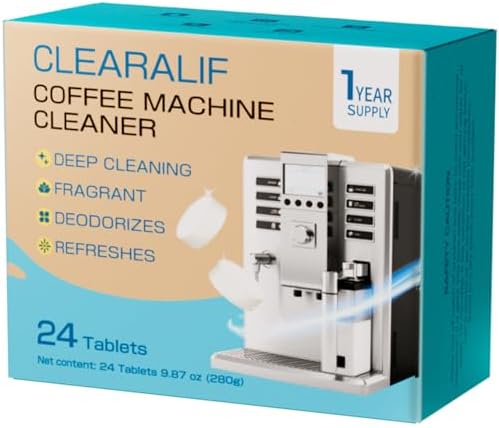 CLEARALIF Coffee Machine Cleaner Descaler Tablets, 24 Count, Unsc...
