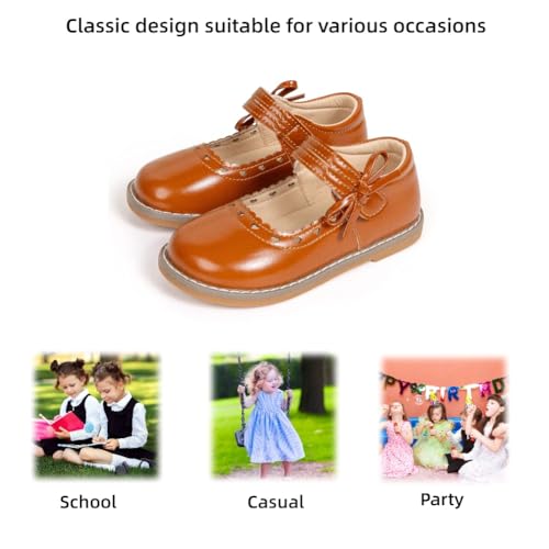 Toddler Girl's Classic Mary Jane Ballet Flat School Uniform Dress Shoes for Wedding Party Flower Girl3