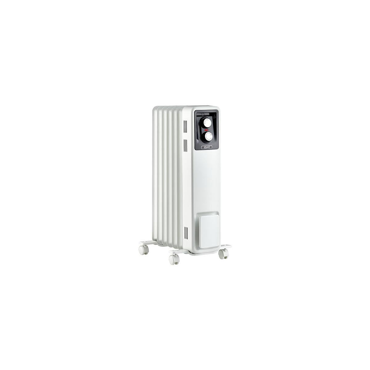 ewt Öko-Radiator NOC eco 15M, Zusatzheizung für kleine Räume, inkl. 3 Heizstufen, mobil dank Rollen & Griffmulden, Heizung mit Rippenaufbau für gleichmäßige Wärme, 1500 W, Weiß