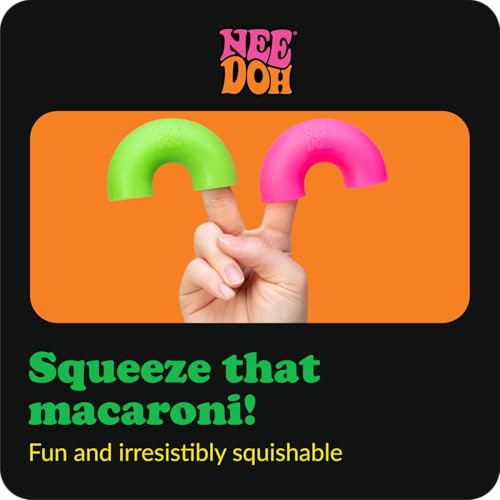 Image of Schylling NeeDoh Mac 'N' Squeeze - Sensory Squeeze Toy - Contains 4 Squishy Noodles - 3 inch Wide - Color May Vary (Pack of 1)