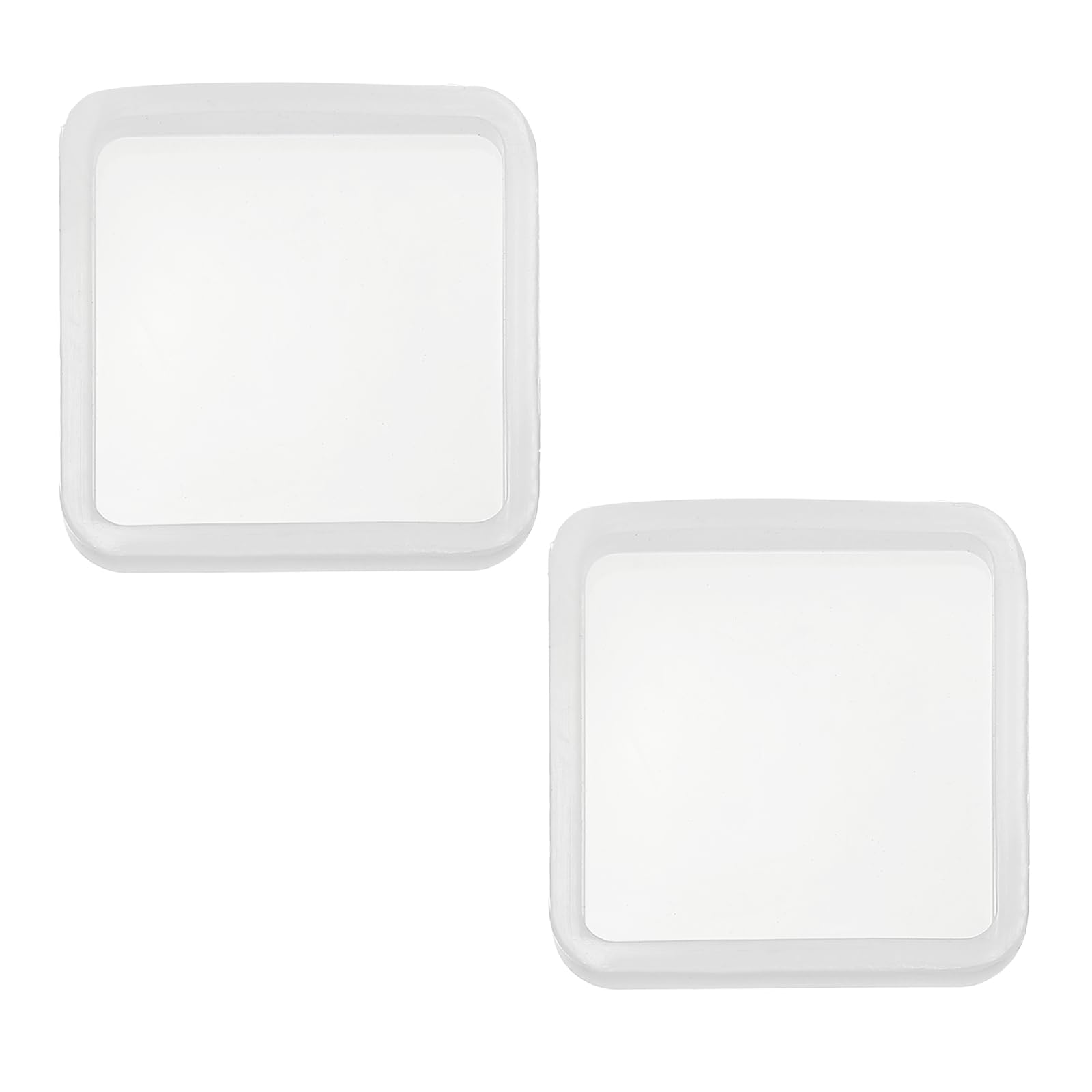 sourcing map 2 Pcs Coaster Silicone Casting Mould, 5x5cm/2x2in Square Shape Epoxy Casting Resin Mould Tools for Resin Coaster Home Decor DIY Craft Handmade Colorful Amber Handicraft
