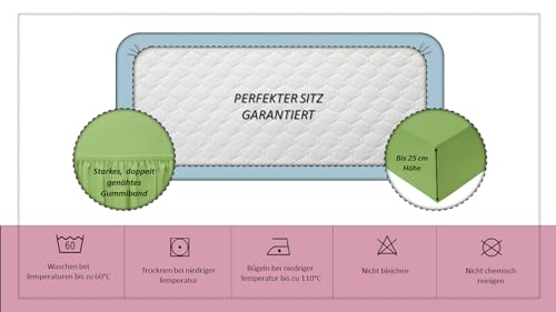TM MAXX Jersey Spannbettlaken für Baby und Kinder mit Öko-Tex Standard 100 (Weiß 001… – Ansicht 6