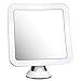 Charmax 7X Magnifying Lighted Makeup Mirror With Travel Pouch, Natural LED Lights Bathroom Vanity Shower Mirror, Battery Operated, Square