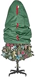Upright Christmas Tree Storage Bag - Fits 7 Ft Artificial Xmas & Topiary Tree, Vertical Holiday Cover, Durable, Dustproof & Easy-Use Xmas Storage, Green