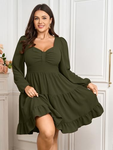 Image of SCOMCHIC Women's Plus Size Cocktail Mini Short Dress