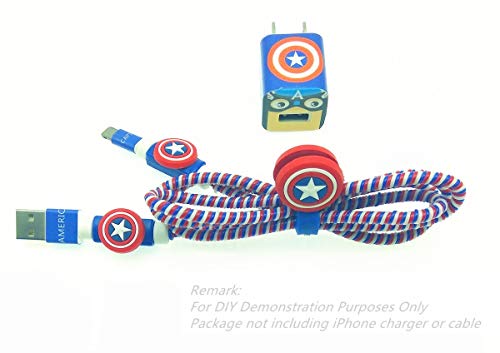 Tospania DIY Wire Protectors Compatible for iPhone5 5S SE 6 6S 7 8 Plus X IPad iPod iWatch Charging Cable and USB Charger-Shield