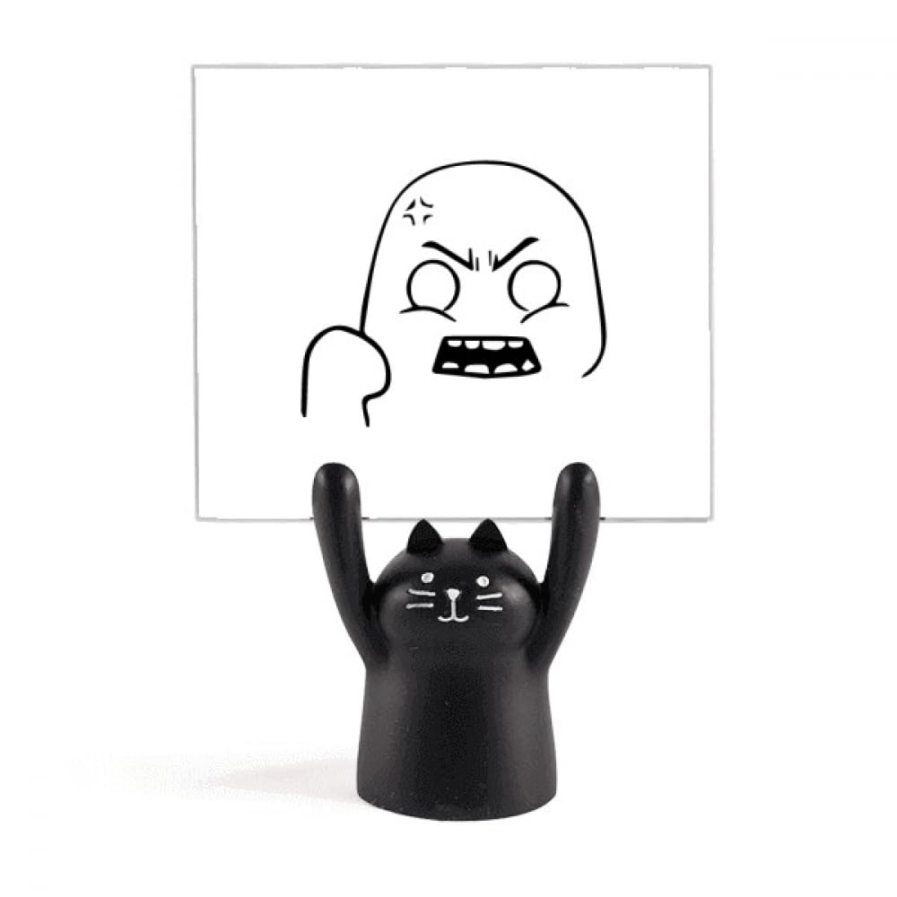 Support de mémo chat noir en colère porte-note métallique et range-courrier design
