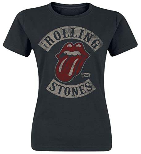 The Rolling Stones 1978 Femme T-Shirt Manches Courtes Noir S 100% Coton Regular/Coupe Standard - Les Beatles, Paul McCartney, John Lennon, RIngo Starr, George Harrison The Rolling Stones 1978 Femme T-Shirt Manches Courtes Noir S 100% Coton Regular/Coupe Standard