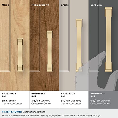 Image of Amerock | Cabinet Pull | Champagne Bronze | 6-5 /16 in (160 mm) Center-to-Center Drawer Pull | Candler | Kitchen and Bath Hardware | Furniture Hardware