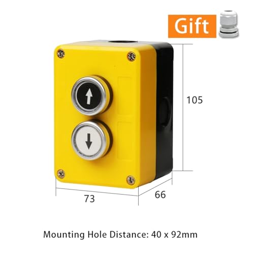 Commutateur bouton poussoir 2P étanche boîte de commande jaune 2 positions - 2