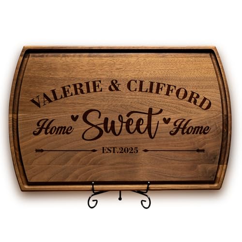Tabla de Cortar Personalizada 'Home Sweet Home' – Tabla de Madera Grabada a Medida – Regalo para Mudanza, Nuevo Hogar, Cierre Inmobiliario, Boda, Aniversario, Navidad o Fiesta de Despedida de Soltera miniatura 1