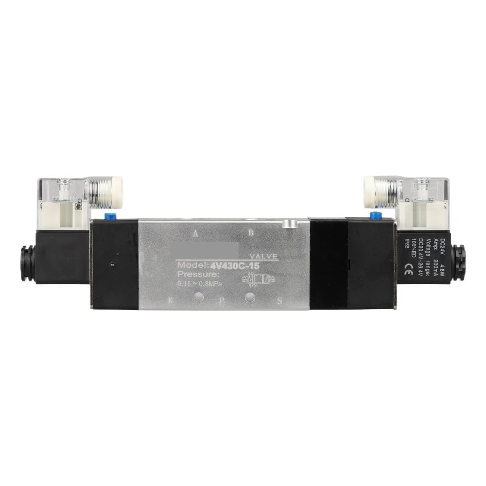 Electroválvula neumática de 5/3 vías, doble bobina, válvula de control de aire for automatización industrial 4V330C-10(AC220V)