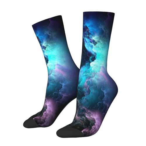 BIOOSTUB Psychedelic Space Galaxy Socks For Women Men Soft Breathable Novelty Crew Socks Athletic Socks Funny Crazy Dress Socks