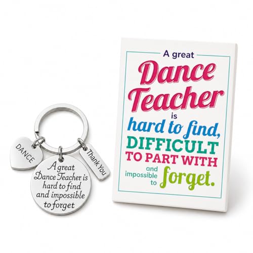 Sportybella Dance Teacher Gift Keychain Appreciation Jewelry, Thank You Dance Teacher Keyring with...
