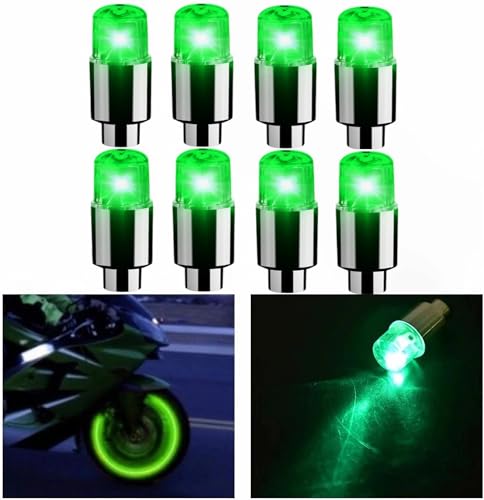 Syzplnwy Lot de 8 bouchons de valve de pneu à LED clignotants pour voiture, SUV, camion, moto,...