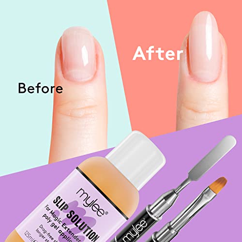 Mylee Magic Extender Gel Nail Builder Kit – Slip Solution 125ml & Dual-Ended Tool, UV / LED Nail Tips & Extensions - Image 2