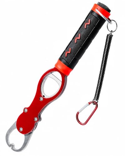 Fish Lip Gripper with Scale, 40 lb Fish Grabber, Fishing Scale, 360° Handle