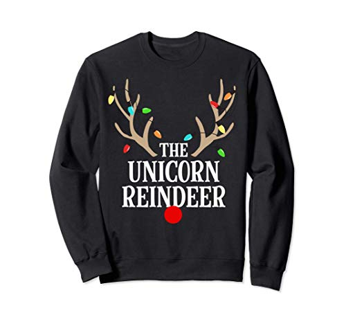Unicorn Reindeer Matching Family Christmas Pajamas Group Sudadera